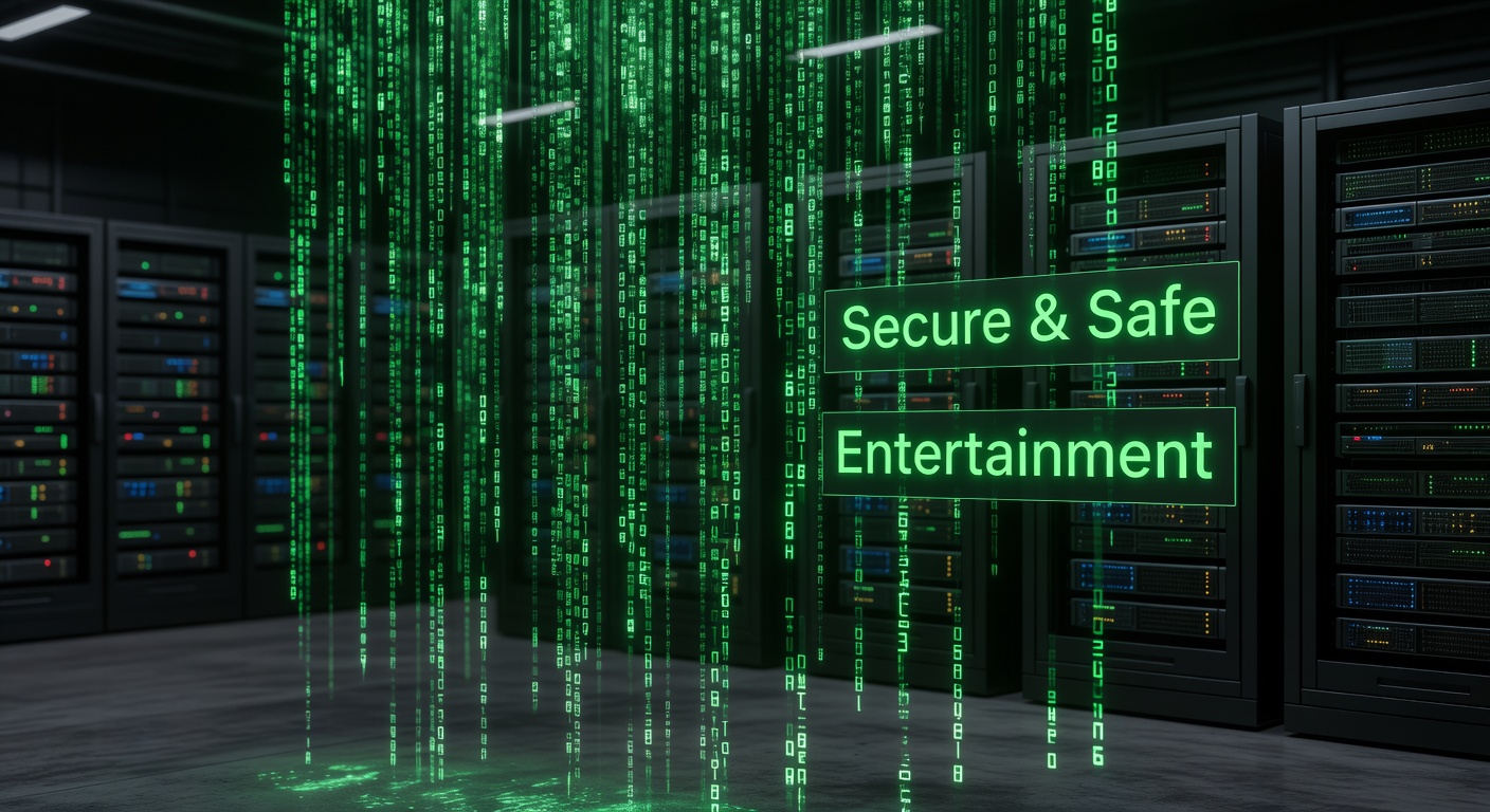 Cyber matrix code glowing green