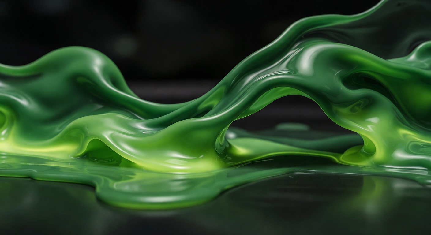 Liquid green abstract art representing smooth gameplay